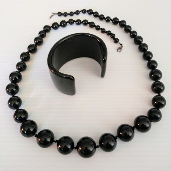 Vintage Black Unico Necklace & Bracelet - Picture 4 of 8